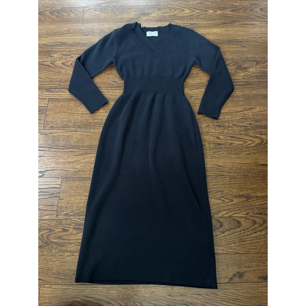Modern Citizen V-Neck Sweater Dress Navy Blue Size Large